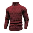 thumbnail image 3 of BSDJILFG Men's Dressy Cable-Knit Sweater Buttoned Mock Neck Pullover for Fall & Winter,S-3XL, 3 of 3