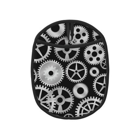 

Pofeuu Metallic Gears Print Silicone Pot Mat Mitten With Hanging Loop Heat Resistant Oven Mitts Non-Slip Bbq Baking Smoking Potholders