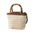 thumbnail image 2 of Floleo Natural Woven Straw Bag, 7x6 Inch Beige Handmade Rattan Shoulder Bag for Women, Summer Fashion Boho Purse for Beach, Vacation, Casual Outfit, Daily Use, 2 of 6
