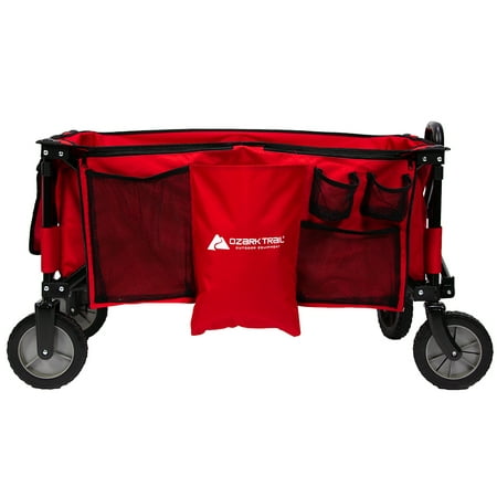Ozark Trail Quad Folding Wagon with Telescoping Handle, (Best Wagon For Towing)