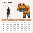 thumbnail image 4 of Honeii Deep Yellow Colorful Sunflower print Women's Pajama Sets Long Sleeve Button Down Sleepwear Nightwear Soft Pjs Lounge Sets-X-Large, 4 of 7