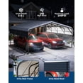 thumbnail image 5 of Garvee 20x20 FT Heavy Duty Metal Carport for 2 Cars, Portable Garage with LED Light, Reinforced Galvanized Steel Roof, Outdoor Canopy Shelter for Boats Trucks & SUVs, Gray, 5 of 8