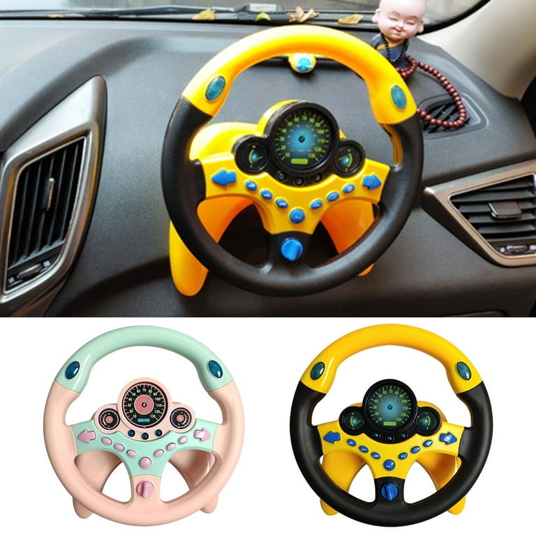 Joyfeel Passenger Seat Steering Wheel Toy with Music Light Kids