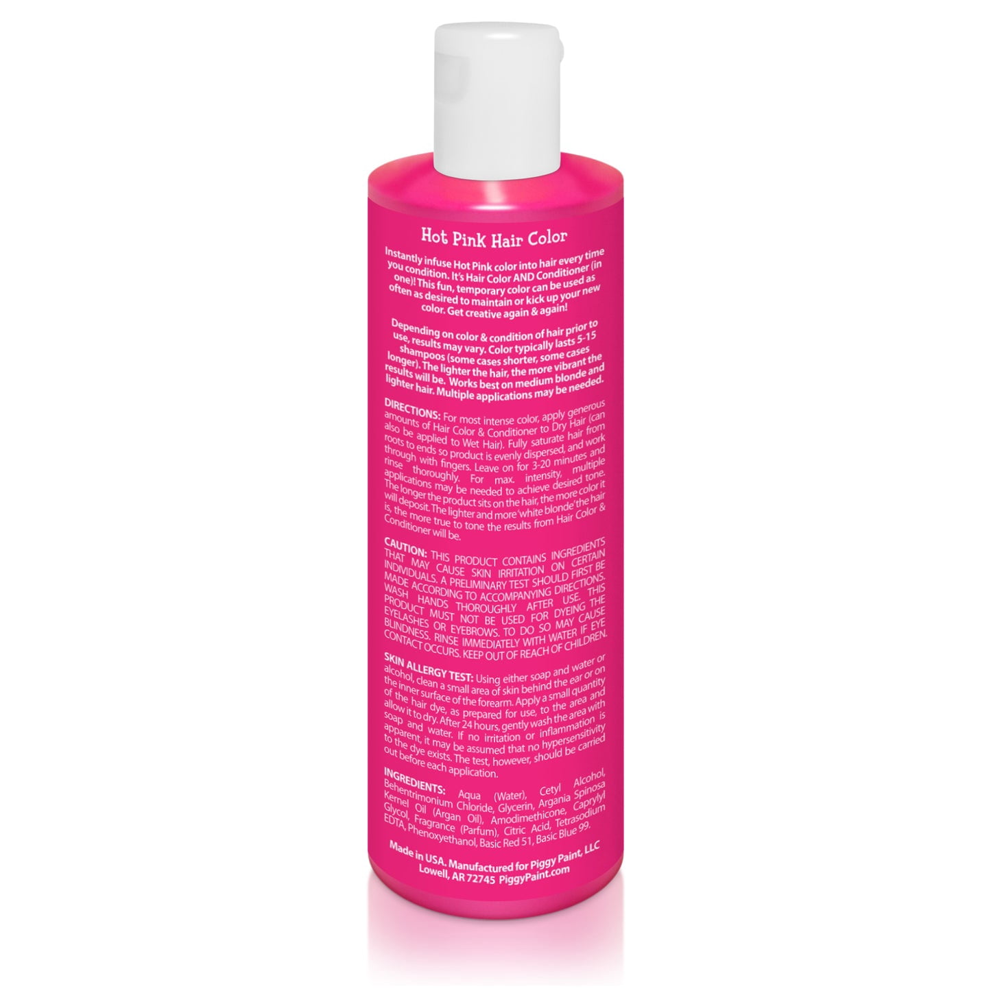 Piggy Paint Hot Pink Hair Color & Conditioner - 2-in-1 Kids Temporary Hair Color