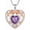 2-Feb-Amethyst, variant on JKR 925 Sterling Silver Heart Rose Pendant Necklace with 12 Birthstone Jewelry Birthday Anniversary Mothers Day Gifts for Women Her Wife Girlfriend Mom
