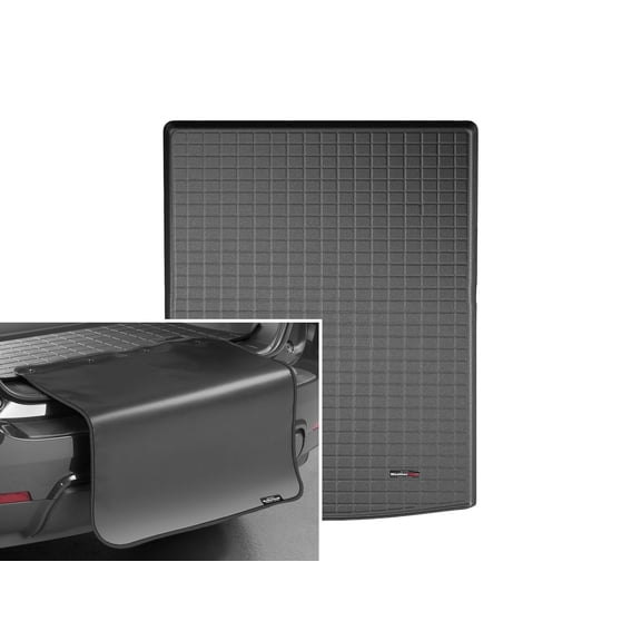 WeatherTech Cargo Trunk Liner with Bumper Protector compatible with Suburban, Yukon XL, Escalade ESV, Escalade-V ESV - Behind 2nd Row w/ Bumper Protector, Black
