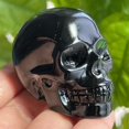 thumbnail image 2 of 2" Natural Obsidian gem skull Quartz Carved Crystal Skull Reiki Healing 1pc, 2 of 9