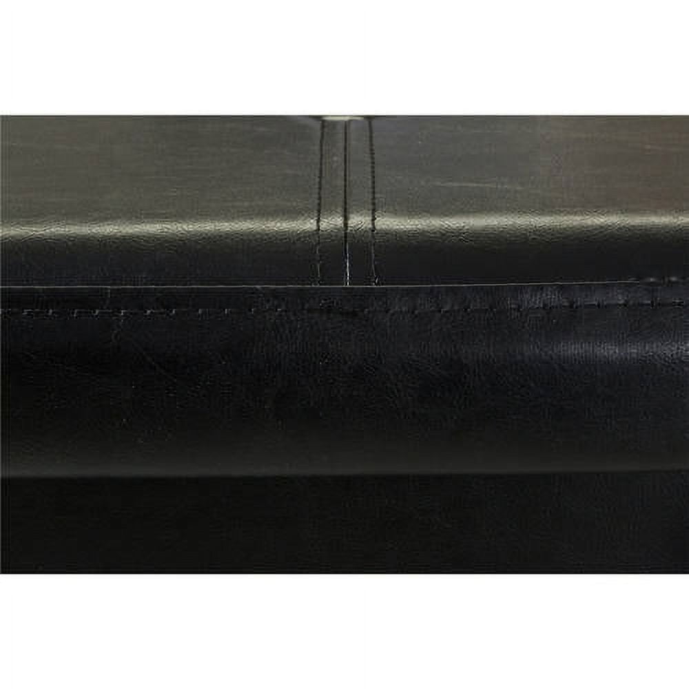 Simplify Faux Leather Folding Storage Ottoman Cube in Black