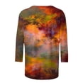 thumbnail image 4 of Dyegold 3/4 Sleeve Tops For Women Summer Round Neck Dressy Casual Vintage Floral Print Shirts Plus Size Trendy Blouses Tunic, 4 of 5