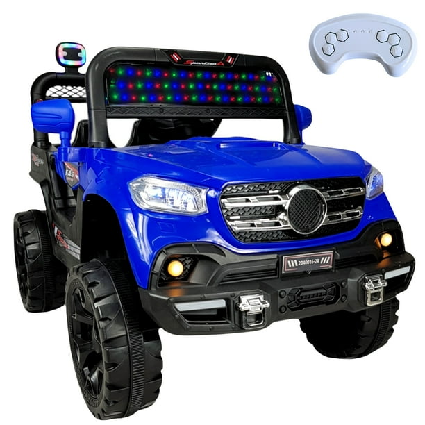 Montable Eléctrico para Niños The Baby Shop Camioneta Control Remoto Luz Led 12v Azul