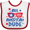 thumbnail image 3 of Inktastic 4th of July All American Dude with Red and Blue Glasses Boys Baby Bib, 3 of 4