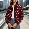 thumbnail image 5 of Enjoytime Polka Dots Jackets for Women Long Sleeve Zip Up Lightweight Coat Fall Plus Size Fashion Work Casual Outerwear, 5 of 7