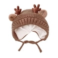 thumbnail image 3 of Gorro de invierno para bebé, gorro cálido de moda para niños recién nacidos, niñas y niños Marrón, 3 of 9