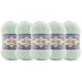 thumbnail image 1 of ESTAMBRE VELLUTO ALIZE TIPO CHENILLE  CON 5 PZAS DE 100GRS C/U MISMO COLOR, 1 of 4