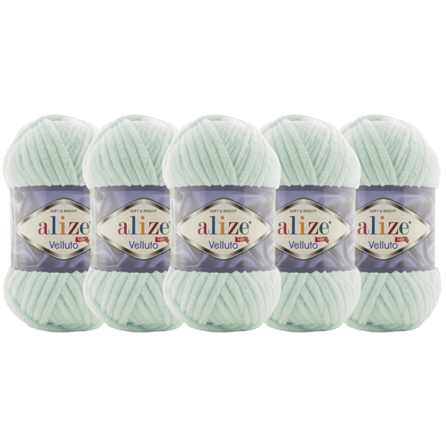ESTAMBRE VELLUTO ALIZE TIPO CHENILLE CON 5 PZAS DE 100GRS C/U MISMO COLOR