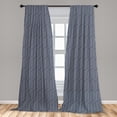 thumbnail image 4 of Ambesonne Geometric Curtains, Dimensional Striped Cubes, Pair of 28"x63", Dark Violet Blue and White, 4 of 4
