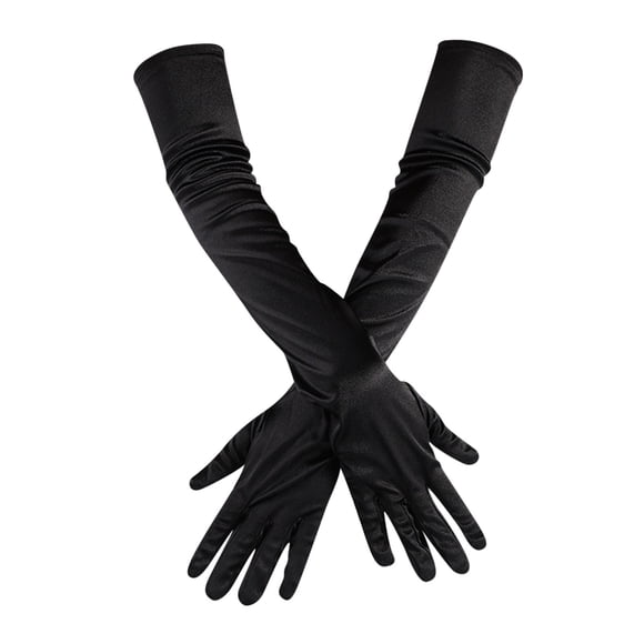 MESSUEN Elbow Length Gloves Satin Gloves Opera Gloves Biking Gloves Women Safety Gloves for Men Heat Glove Thermal Gloves for Women Black One Size