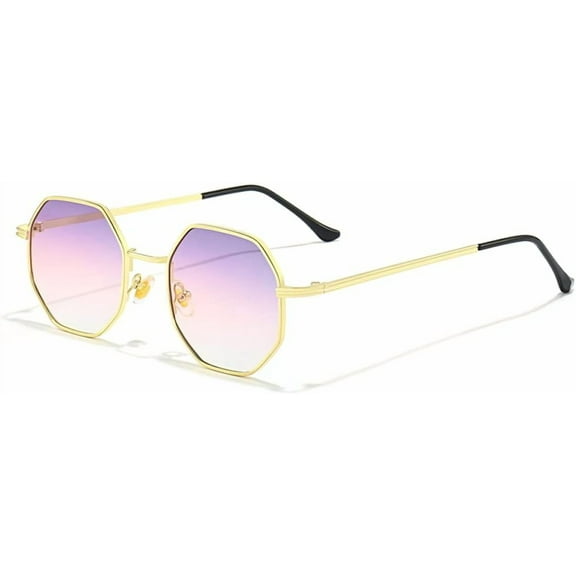 Polygon Sunglasses Men Vintage Octagon Metal Sunglasses Women Goggle Sun Glasses Men Gafas De Sol UV400