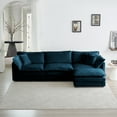 thumbnail image 7 of Williamspace Modern Chenille L Shaped Sectional Sofa with Ottoman and Pillows, Blue, 7 of 7