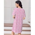 thumbnail image 5 of Ekouaer Cotton Nightgowns for Women Oversized Sleepshirt Tshirt Night Gown Short Sleeve Night Shirt Casual Soft Sleepwear, 5 of 6