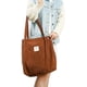 thumbnail image 1 of Corduroy Tote Bag for Women Girls Large Reusable Carry Shoulder Bag with Inner Pocket A-Black, 1 of 4