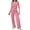 Pink, variant on OIOLOYJM Two Piece Sets for Women Flowy Dressy Lounge Set Fashion Long Sleeve Cropped Tops Wide Leg Drawstring Pants Casual Outfits Spring Summer Vacation Travel Tracksuit Pink S
