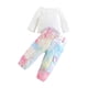 thumbnail image 1 of Gibobby Conjunto para bebé Niñas Niños pequeños bebés Niñass Primavera Verano Floral algodón manga larga Tops fuera del hombro pantalones largos trajes ropa(Blanco, 2-3 Años), 1 of 5
