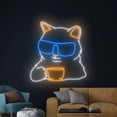 thumbnail image 4 of Handmadetneonsign Cat Drinking Tea Neon Sign, Cat Tea Cup Led Sign, Cat Glasses Neon Lights, 4 of 5