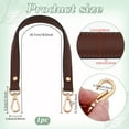 thumbnail image 4 of Leather Bag Strap Bag Handles with Light Gold Tone Metal Swivel Clasps for Bag Replacement Accessories Coconut Brown 457x22x6mm, 4 of 9