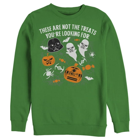 Men's Star Wars Halloween Not the Treats Sweatshirt Kelly Green 2X Large