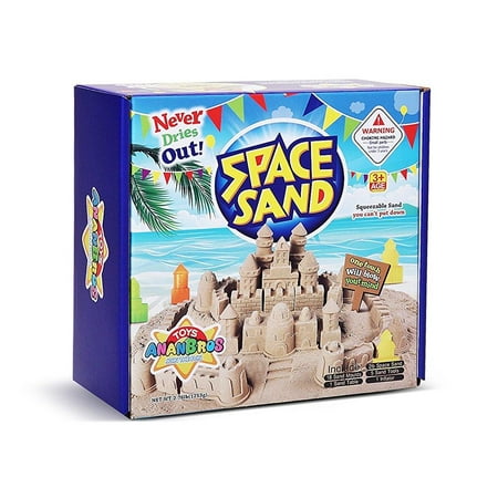 Kinetic Play Sand, Magic Space Sand Castle Building Kit, Squeezable Beach Sand 2 LB + Castle Molds and Sand Tray, Best Sand Toys for Kids by (Best Beach Cart For Sand Reviews)