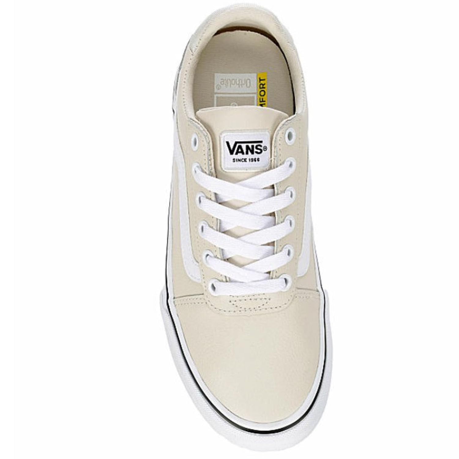 Vans Unisex Ward Deluxe Lace up Low Cut Design Sneaker Tumble Leather Birch 6.5