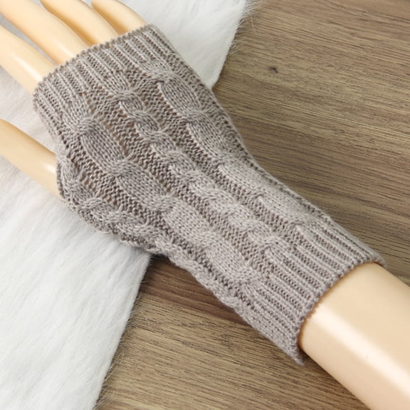 Luxshiny Holiday Stocking Knitted Gloves Light Grey 1 Pair for Winter Use