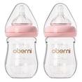 thumbnail image 1 of Biberones de Vidrio Oberni Para Bebé Paquete de 2 de 150 ml Anticólico Rosa, 1 of 9