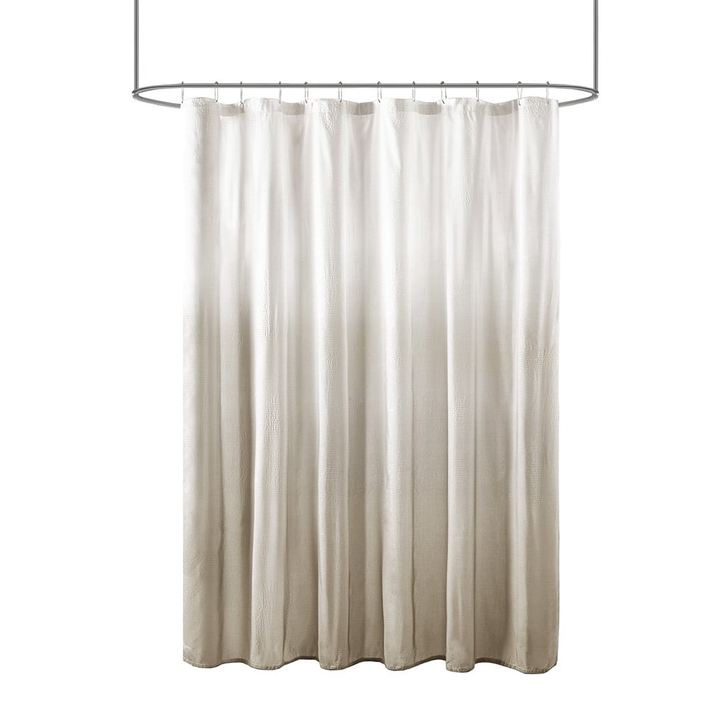 Euroco Ombre Printed Seersucker Shower Curtain Taupe 72x72"