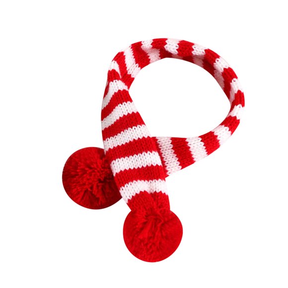 Pet Knitted Wool Scarf Wool Material Adjustable Warm and Christmas-themed