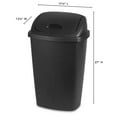 thumbnail image 2 of Sterilite 13.2 Gal. SwingTop Wastebasket Plastic, Black, 2 of 8