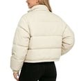 thumbnail image 4 of CYRBOKO Girls Puffer Jackets, Long Sleeve Lightweight Zip Up Lapel Winter Outerwear White Size 2-3 T, 4 of 5