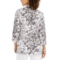 thumbnail image 2 of CHARTER CLUB Womens White Embroidered Floral 3/4 Sleeve Split Tunic Top M, 2 of 3