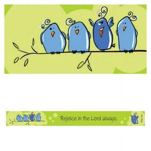 Christian Art Gifts 141123 7.5 x 0.75 in. Rejoice in the Lord Always Magnetic Strip - Pack of 6