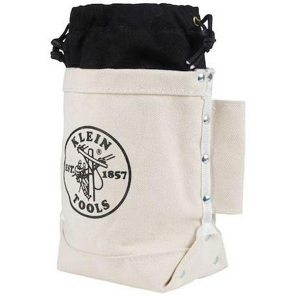 Klein Tools Bucket Bag, Natural, No. 4 Canvas, 2 Pockets