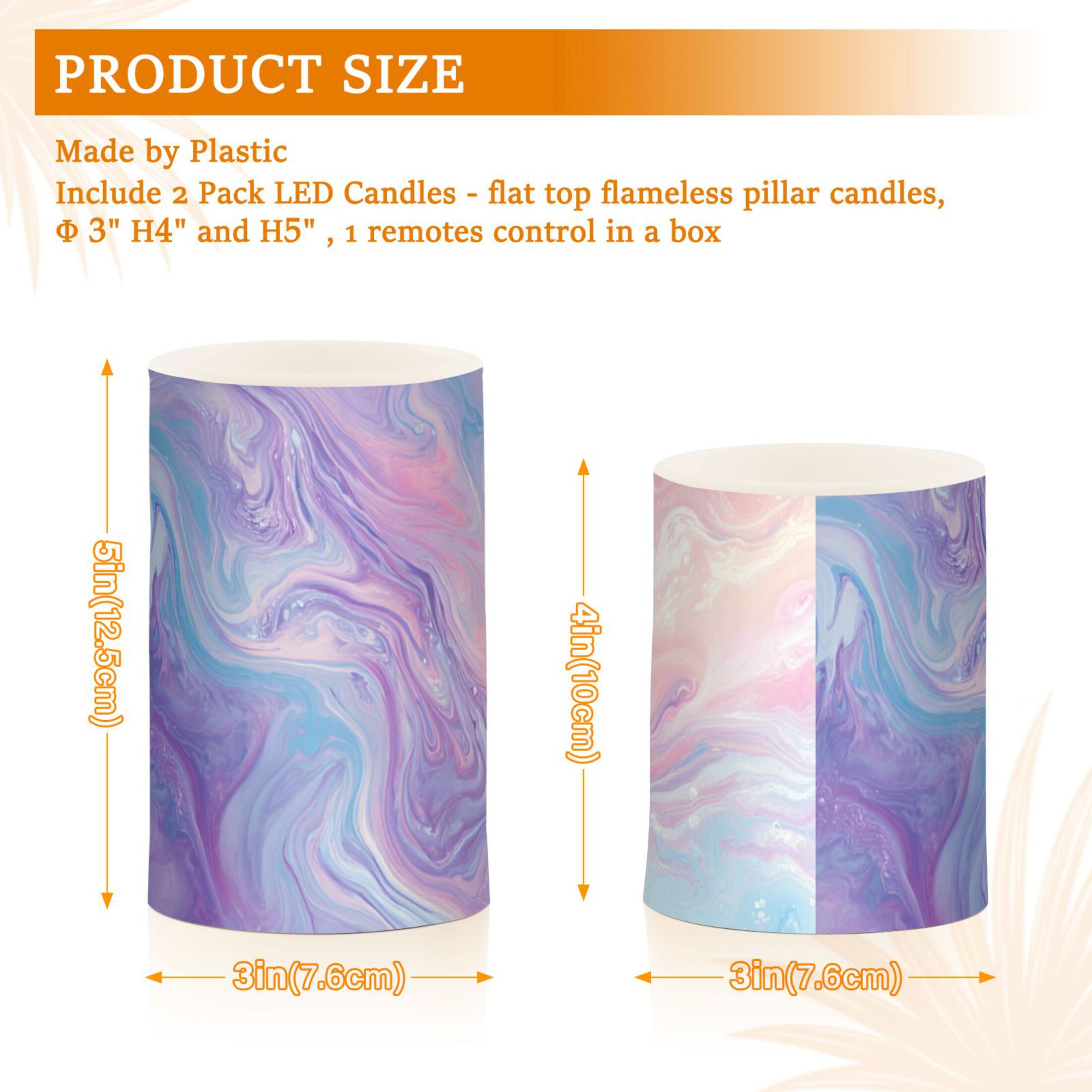 Mixture Colored with Purple Blue Pink Flickering Flameless Candles LED Tealight Battery Operated with Remote Set of 2 Holiday Decor Ornaments