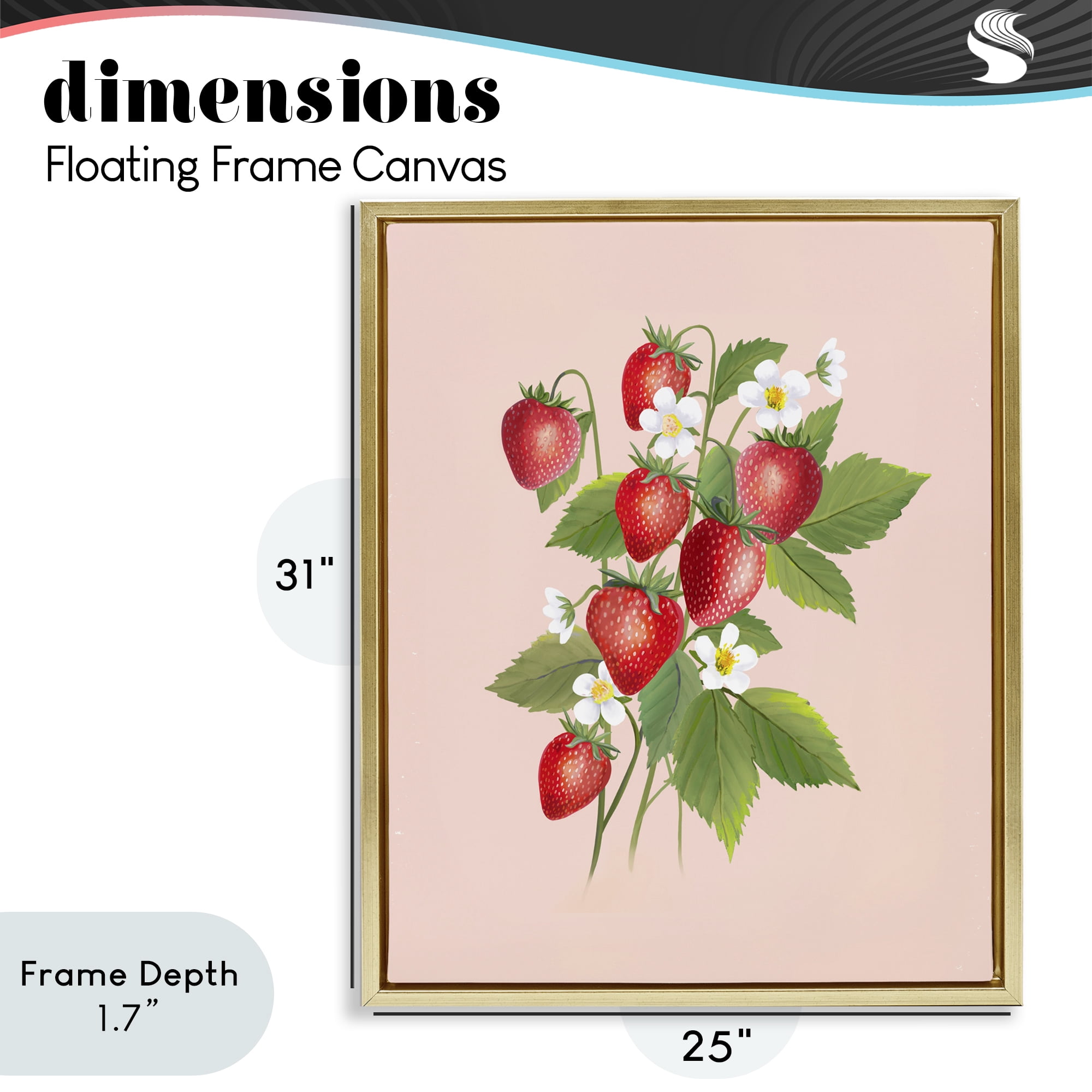 Stupell Industries Cottage Garden Strawberries Gold Framed Floater Canvas Wall Art, design by Diane Neukirch