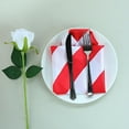 thumbnail image 6 of BalsaCircle 20 Pieces Red White Disposable Stripes 20" x 20" Satin Table Napkins, 6 of 8