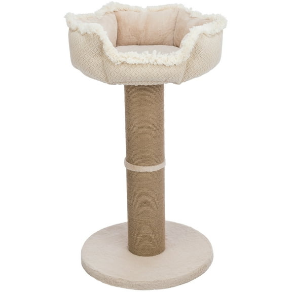TRIXIE Boho 32" Cat Tree with Jute Scratching Post, Plush Platform with Removable Cat Bed, Thick Heavy Base Plate