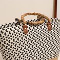thumbnail image 2 of Bolso Mano Tejido para Mujer JShteea Bolsos Tejidos Con Retales para en La Playa Negro 430 mm 90 mm 260 mm, 2 of 7