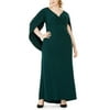 Betsy & Adam Women's Dress Plus Cape V-Neck Gown
