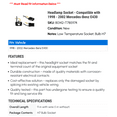 thumbnail image 2 of Headlamp Socket - Compatible with 1998 - 2002 Mercedes-Benz E430 1999 2000 2001, 2 of 2