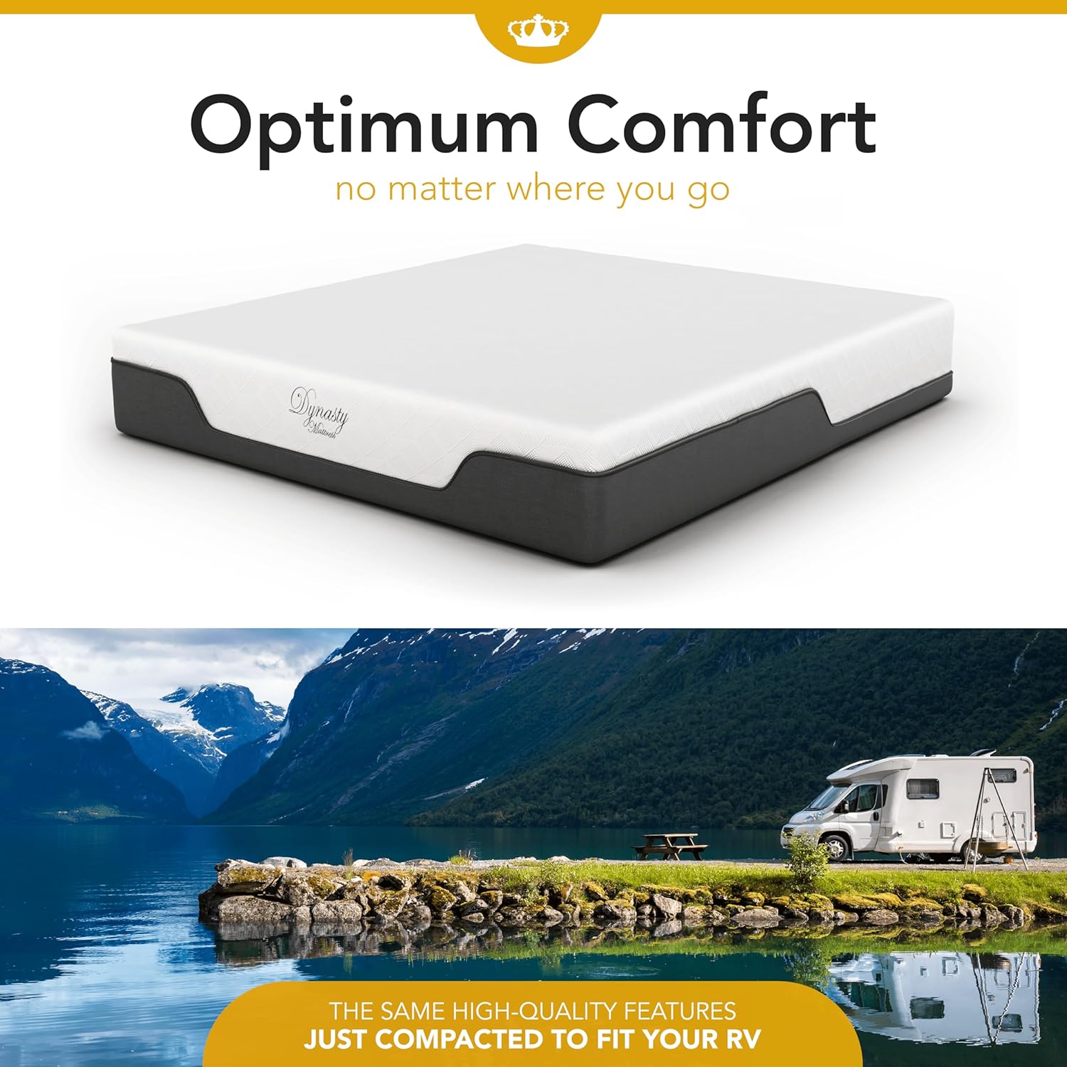 SIMING RV Queen Mattress 10-Inch CoolBreeze Medium-FirmGel Memory-Foam Mattress for RV Bed, Camper, Pop Up and Trailer