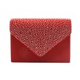 thumbnail image 4 of Baohd Sac Enveloppe en Polyester pour Femmes, Rectangulaire, avec Strass, Élégant, à la Mode, Couleur Unie, Sac de Mariée, Rouge, 4 of 6